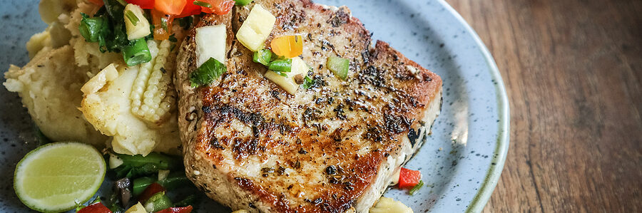 Tuna Steaks with Sweet and Sour Celery