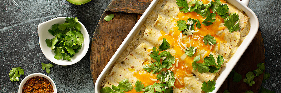 heart healthy goat cheese and spinach enchiladas