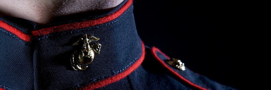 US Marine in dress blues