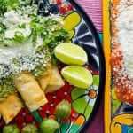 heart healthy Green and red enchiladas