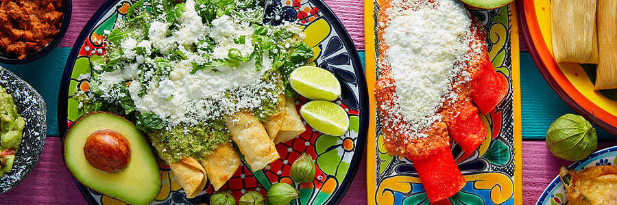 heart healthy Green and red enchiladas